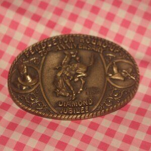 Pendleton Anniversary  Belt Buckle with heart buckle (pair)  75th Anniversary